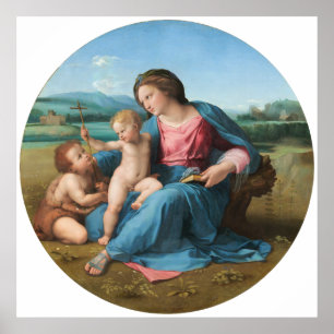 Alba Madonna Raphael Renaissance White Background Poster