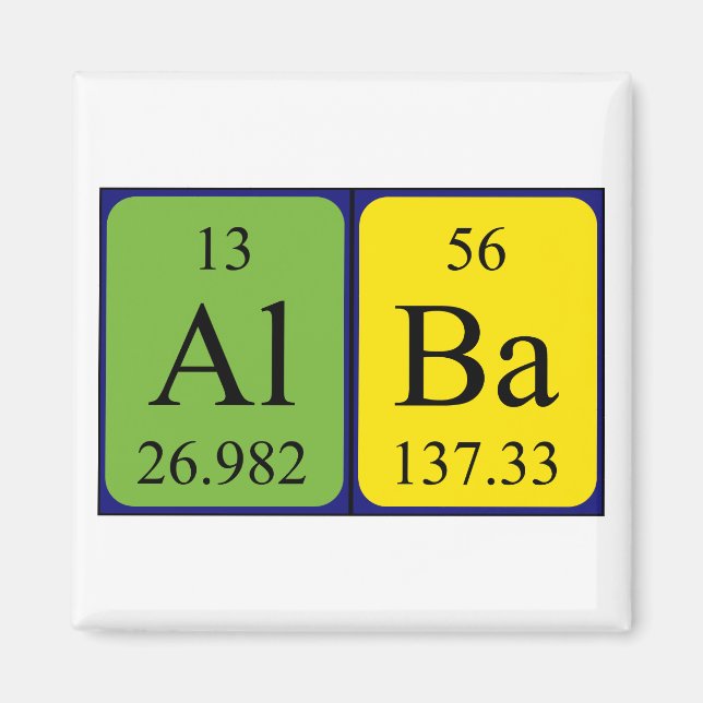 Alba periodic table name magnet (Front)