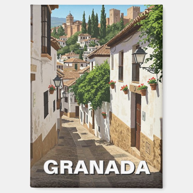 Albaicin Granada Spain Travel Magnet (Front)