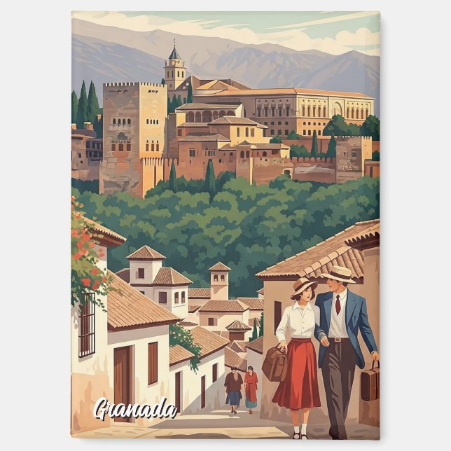 Albaicin Granada Spain Travel Magnet (Front)