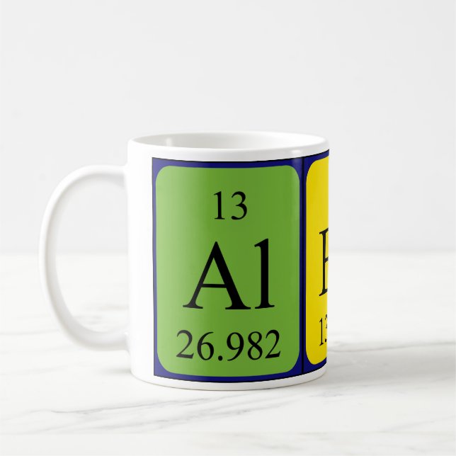 Alban periodic table name mug (Left)