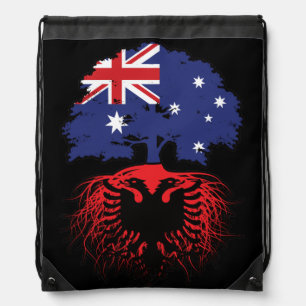 Albania Albanian Australian Australia Tree Roots Drawstring Bag