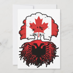 Albania Albanian Canadian Canada Tree Roots Flag Invitation