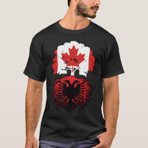 Albania Albanian Canadian Canada Tree Roots Flag T-Shirt