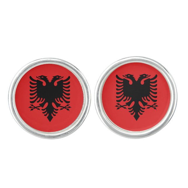 Albania (Albanian) Flag Cufflinks (Front)