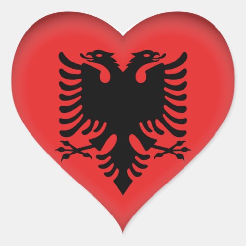 Albania Albanian Flag Heart Sticker