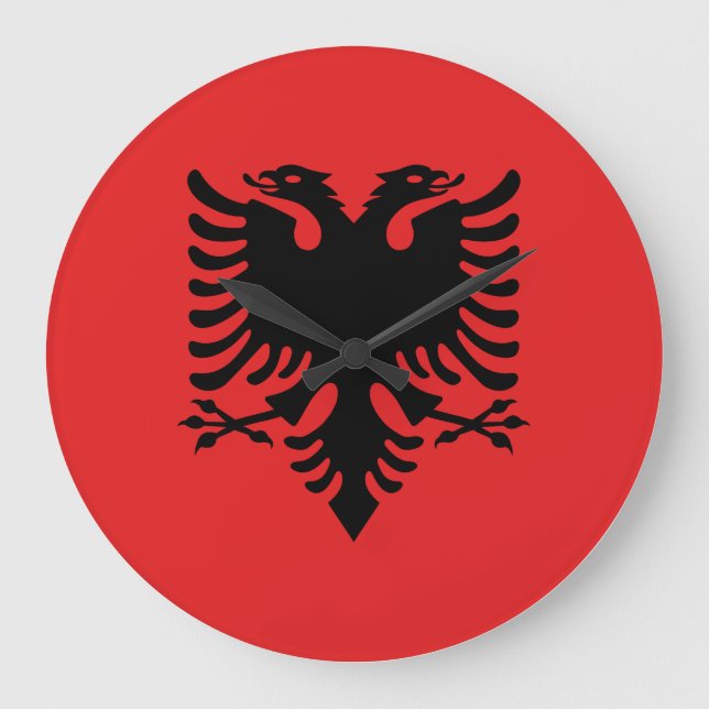 Albania (Albanian) Flag Large Clock (Front)