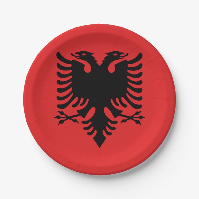 Albania (Albanian) Flag Paper Plates (Front)