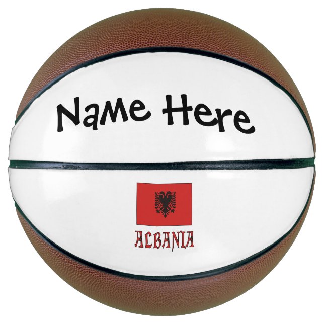 Albania Albanian Flag Personalized  Basketball (Front)