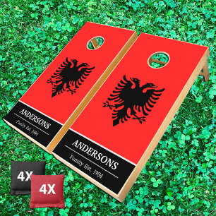 Albania & Albanian Flag personalized / Family fun Cornhole Set