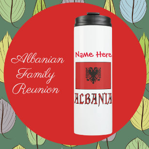 Albania Albanian Flag Red Personalization Thermal Tumbler