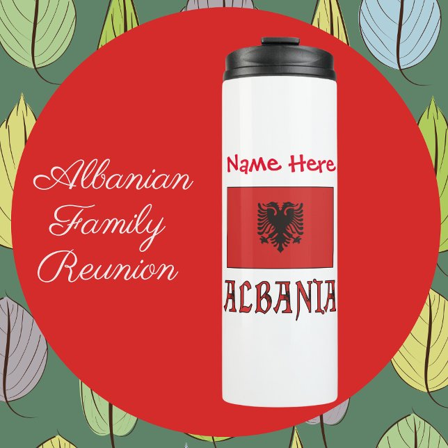 Albania Albanian Flag Red Personalization  Thermal Tumbler (Creator Uploaded)