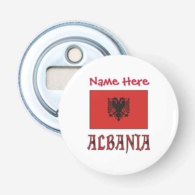 Albania Albanian Flag Red Personalized Bottle Opener (Front)