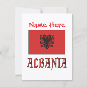 Albania Albanian Flag Red Personalized Postcard