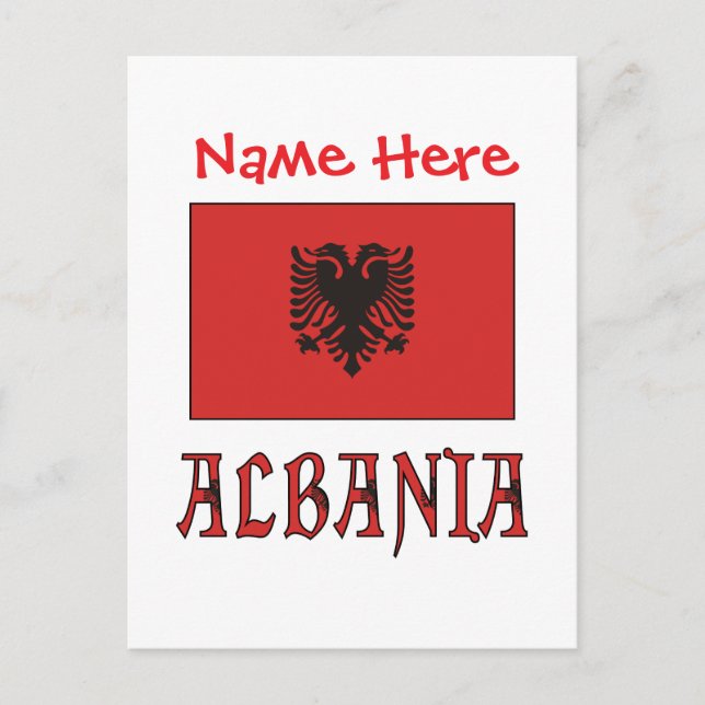 Albania Albanian Flag Red Personalized  Postcard (Front)