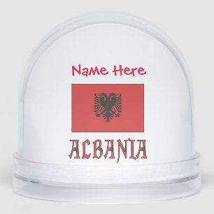 Albania Albanian Flag Red Personalizrd Snow Globe