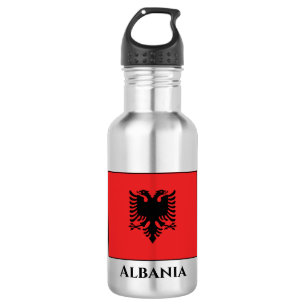 Albania (Albanian) Flag Stainless Steel Water Bottle