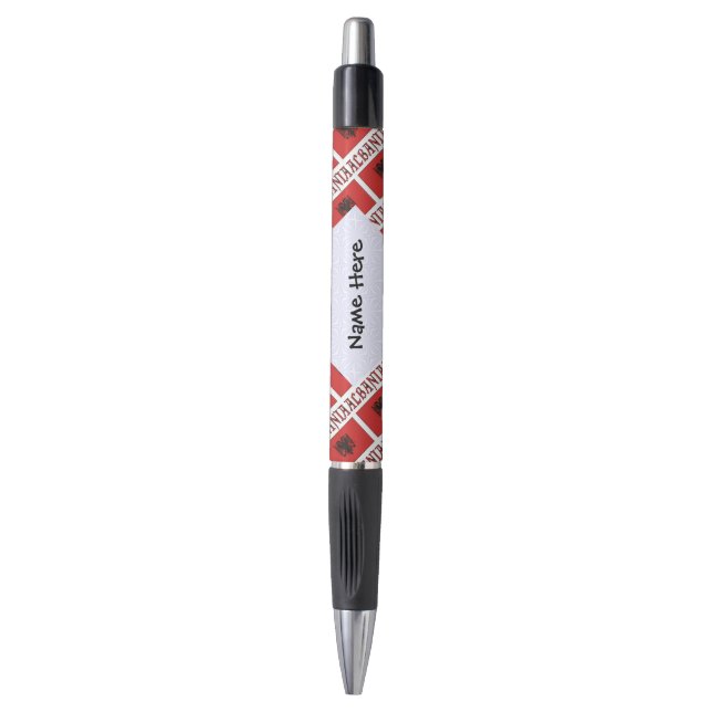 Albania Albanian Flag Tiled Personalized Text Pen (Front Vertical)