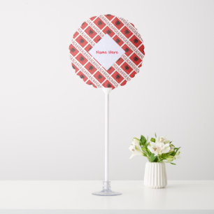 Albania Albanian Flag Tiled Red Personalized Balloon