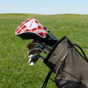 Albania Albanian Flag Tiled Red Personalized  Golf Head Cover