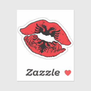 Albania Albanian Lipstick Love Flag Sticker
