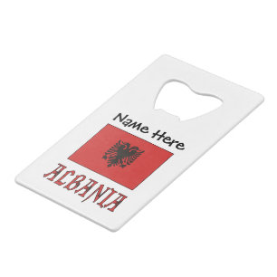 Albania and Albanian Flag Personalized  Credit Car Card Bottle Opener