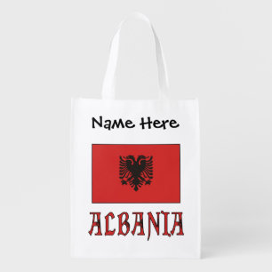 Albania and Albanian Flag Personalized  Grocery Bag