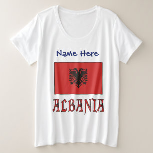 Albania and Albanian Flag Personalized  Plus Size T-Shirt