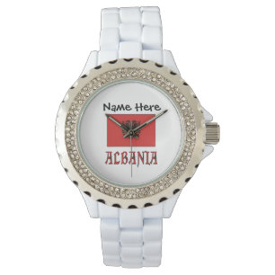 Albania and Albanian Flag Personalized Watch