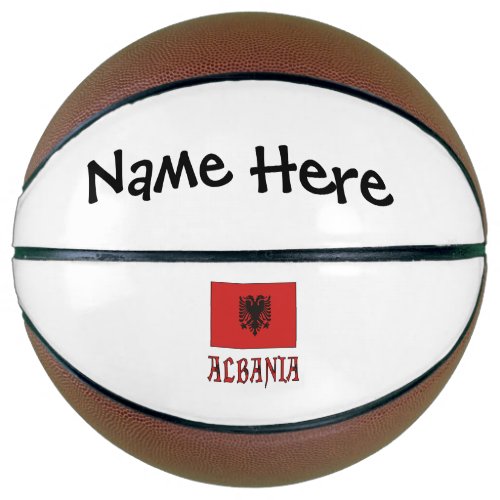 Albania and Albanian Flag with Your Name Basketball