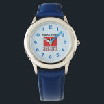 Albania and Albanian Flag with Your Name Watch<br><div class="desc">Item features the Albanian Flag with the name ALBANIA written below,  in the red and black colors of the flag. Add your name in the space provided for a personal look. Or,  create a customized gift by adding someone else's name.</div>