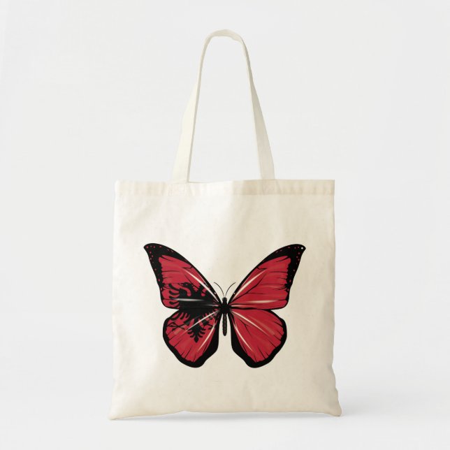 Albania Butterfly Flag Tote Bag (Front)