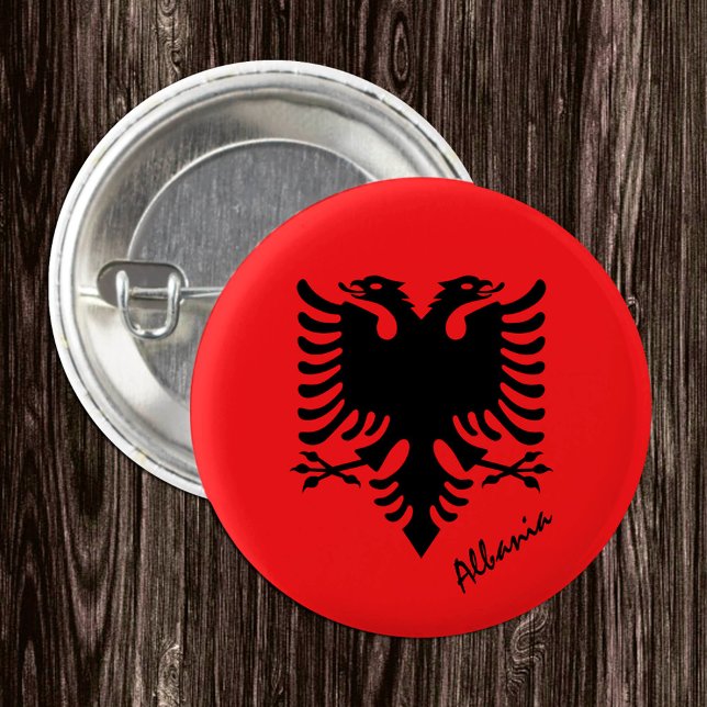 Albania button, patriotic Albanian Flag fashion Button (Creator Uploaded)