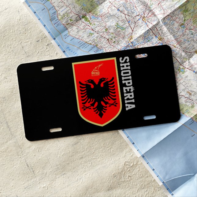 Albania Coat of Arms License Plate (In Situ)