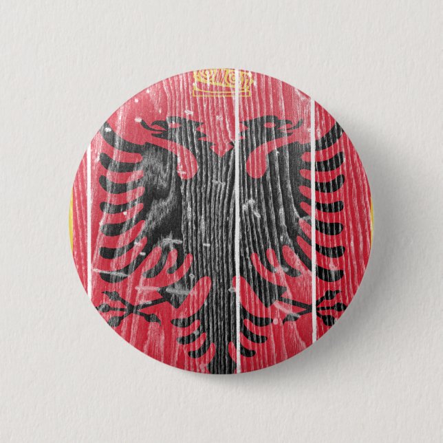 Albania Coat Of Arms Pinback Button (Front)
