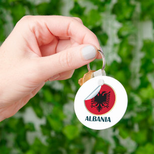Albania Double Headed Eagle Emblem Keychain