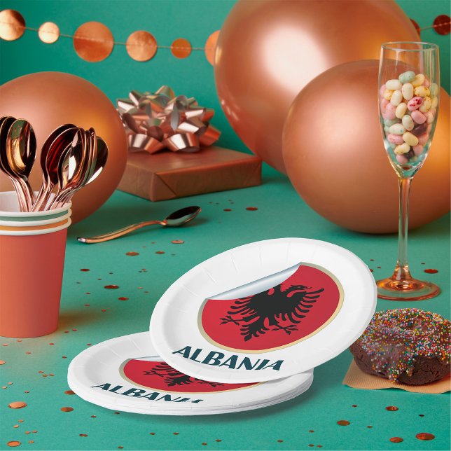 Albania Double Headed Eagle Emblem  Paper Plates (Creator Uploaded)