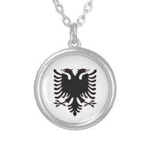 Albania Double Headed Eagle Silver Necklace