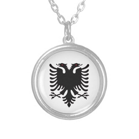 Albania Double Headed Eagle Silver Necklace