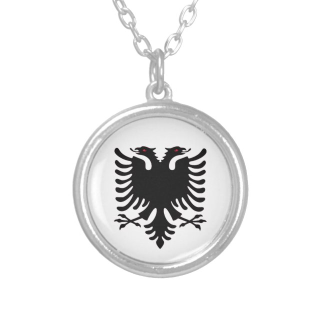Albania Double Headed Eagle Silver Necklace (Front)