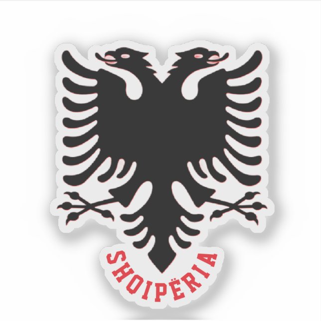 Albania Double Headed Eagle Sticker (Front)