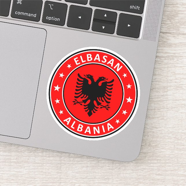 Albania, Elbasan Sticker (Detail)
