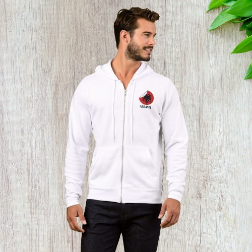 Albania Emblem Mens Full_Zip Hoodie