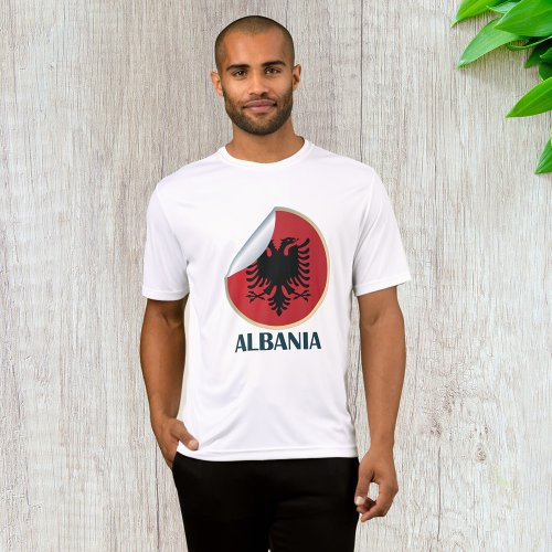 Albania Emblem Mens Sport_Tek T_Shirt