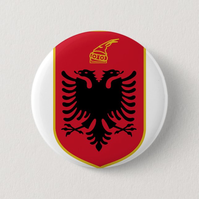 albania emblem pinback button (Front)