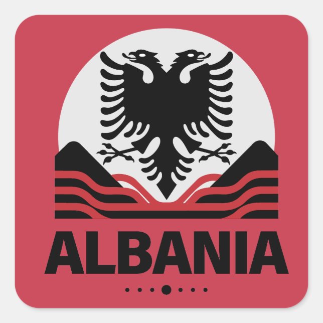 Albania European Union Square Sticker (Front)