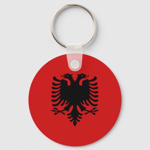 Albania Fisheye Flag Keychain