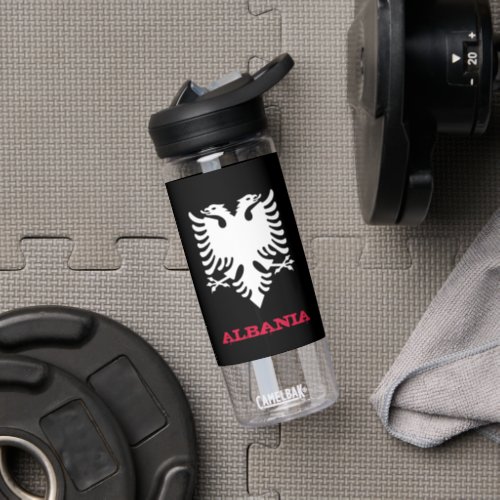 Albania Fitness  Albanian coat of arms  flag Water Bottle