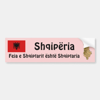 Albania Flag and Map Bumper Sticker