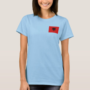 Albania Flag and Map dk T-Shirt